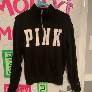 Pink black quarter zip
